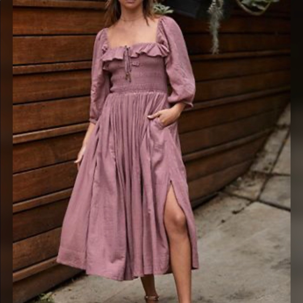 FREE PEOPLE OASIS MIDI DRESS (Mauve)